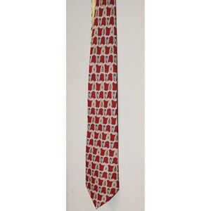 Vintage Tommy Hilfiger Neck Tie Men Silk Red/Gold Paisley Classic Design LNC